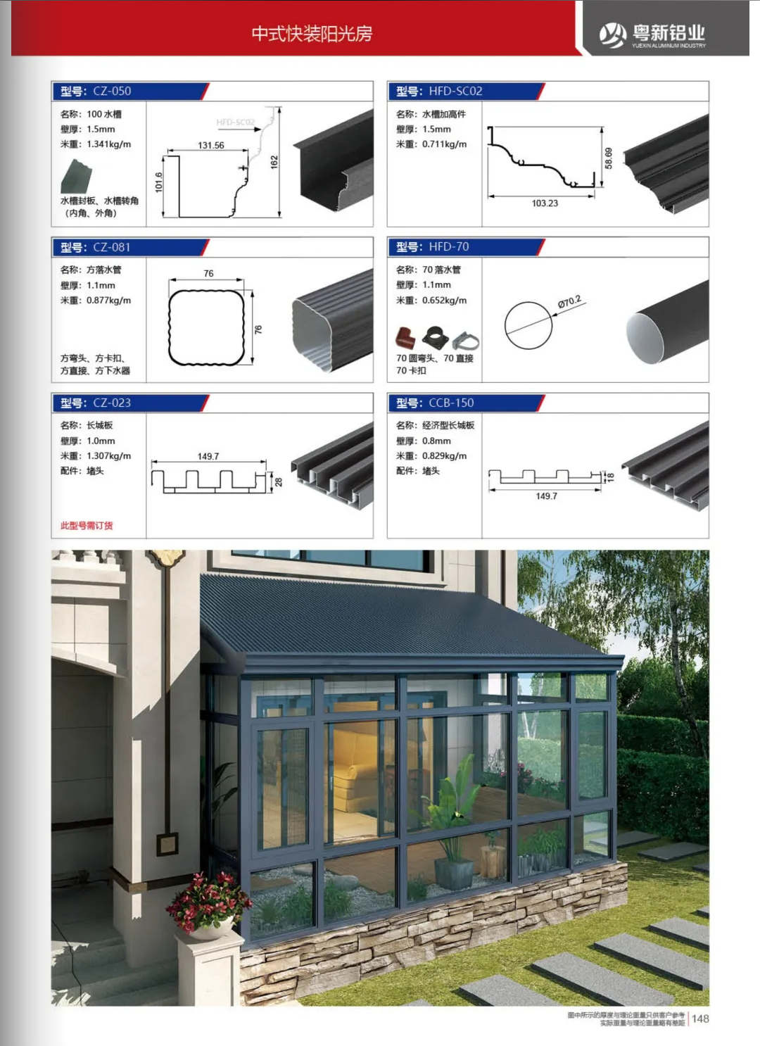 中式快裝陽光房詳情2
