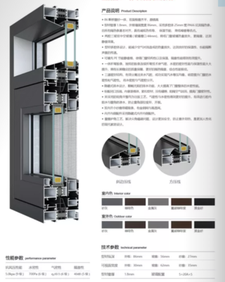 A款86系統斷橋窗紗一體平開窗（雙內開）