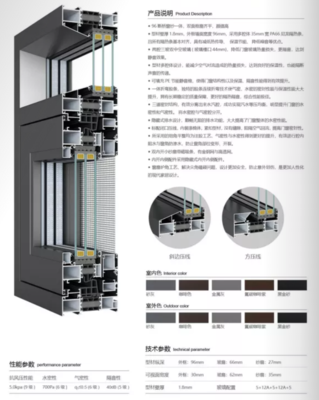 A款96系統斷橋窗紗一體平開窗（雙內開）