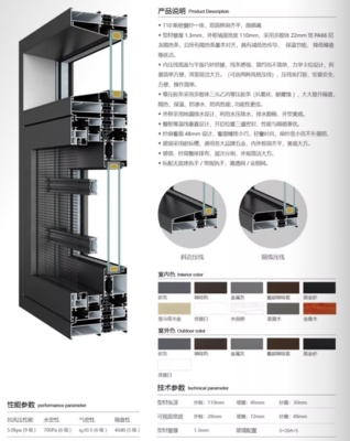 戰斧110斷橋窗紗一體平開窗（地漏排水）1.3厚